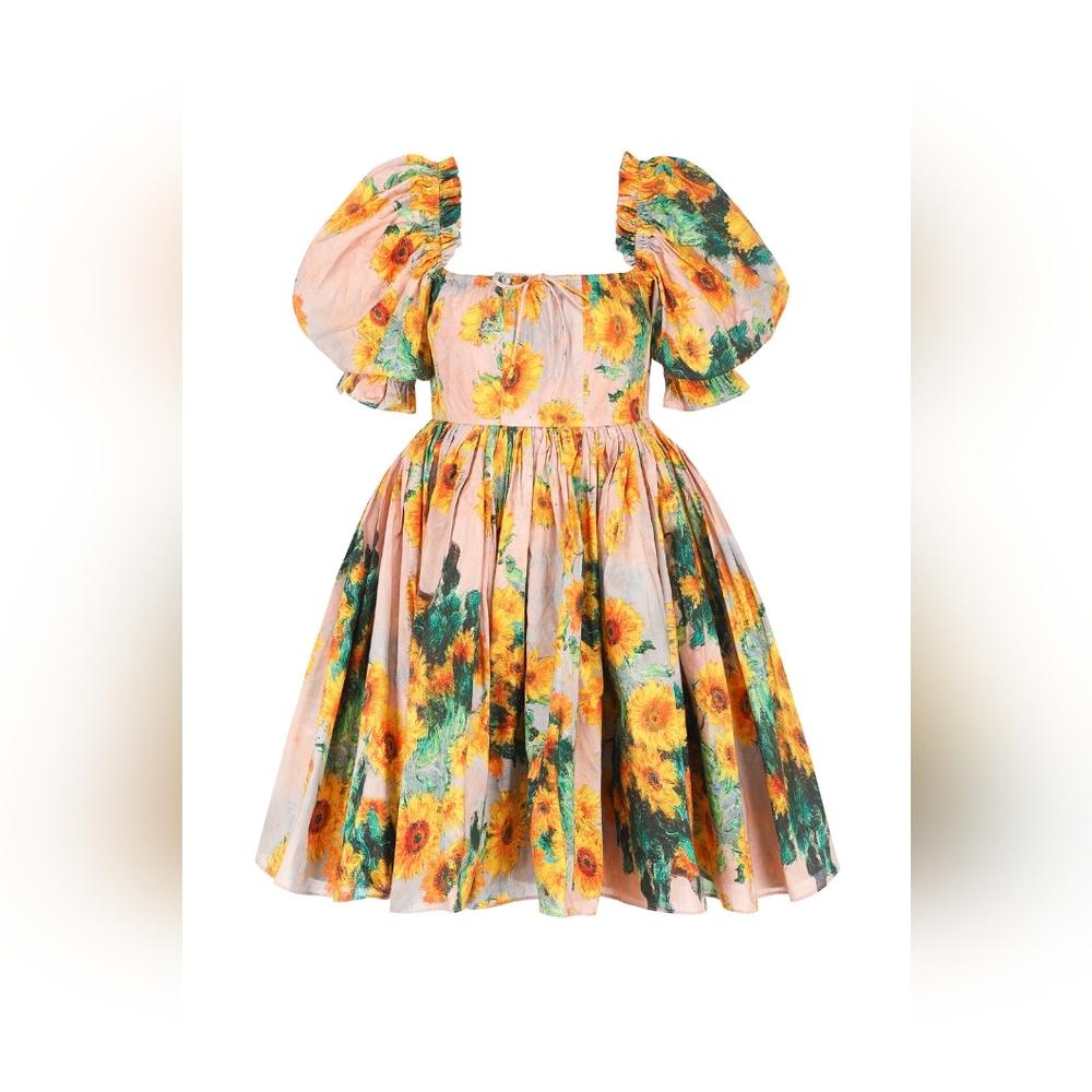 VEUC Selkie Sunflower Monet Beach Day Dress